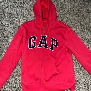 Gap Logo Hoodie sweatshirt zip up Red